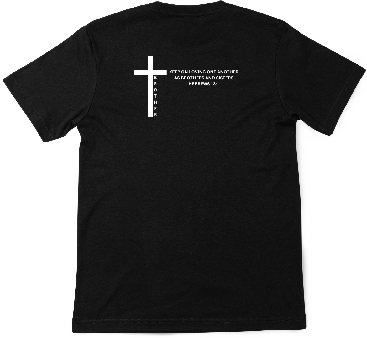 Black T-Shirt With Cross & Bible Verse