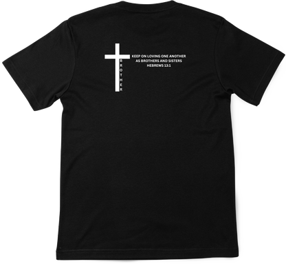 Black T-Shirt With Cross & Bible Verse