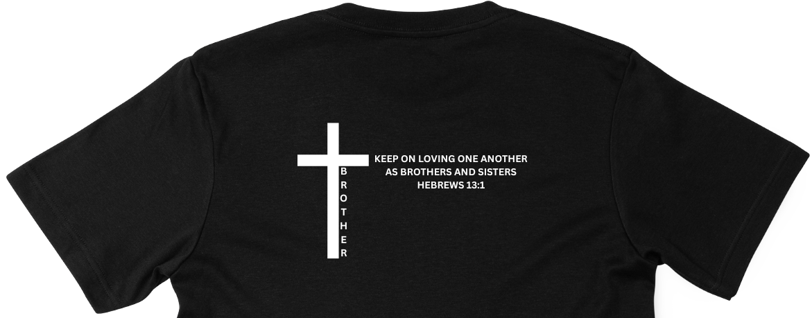 Black T-Shirt With Cross & Bible Verse