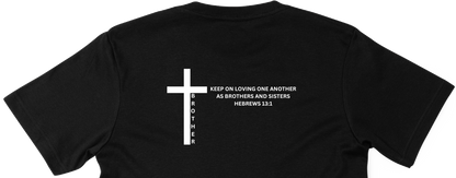 Black T-Shirt With Cross & Bible Verse